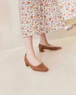 Loeffler Randall Nerine Brown Mid-Heel Pump 9 Loeffler Randall Nerine Brown Mid-Heel Pump -Outlet Velin Studio Store NERINE R BROWN 006copy