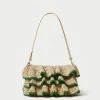 Loeffler Randall Odette Natural/Green Ruffle Clutch