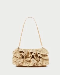 Loeffler Randall Odette Natural Ruffle Clutch