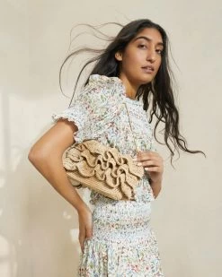 Loeffler Randall Odette Natural Ruffle Clutch -Outlet Velin Studio Store ODETTE R NATRL 938