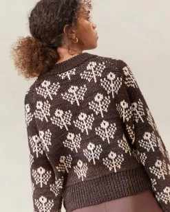 Loeffler Randall Patty Brown/Cream Intarsia Sweater -Outlet Velin Studio Store PATTY WOI BRCRM 3