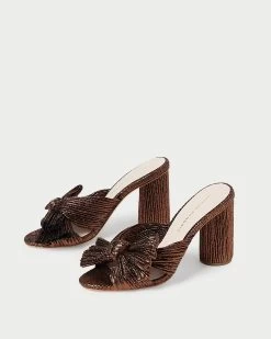 Loeffler Randall Penny Mocha Pleated Bow Heel -Outlet Velin Studio Store PENNY PLA MOCHA 4 1