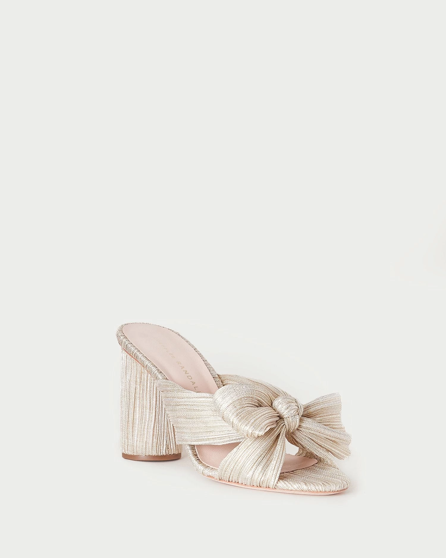 Loeffler Randall Penny Platinum Pleated Bow Heel 1 Loeffler Randall Penny Platinum Pleated Bow Heel