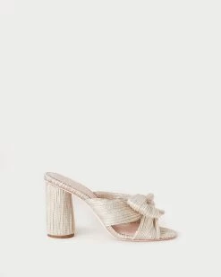 Loeffler Randall Penny Platinum Pleated Bow Heel -Outlet Velin Studio Store PENNY PLA PLTNM 2