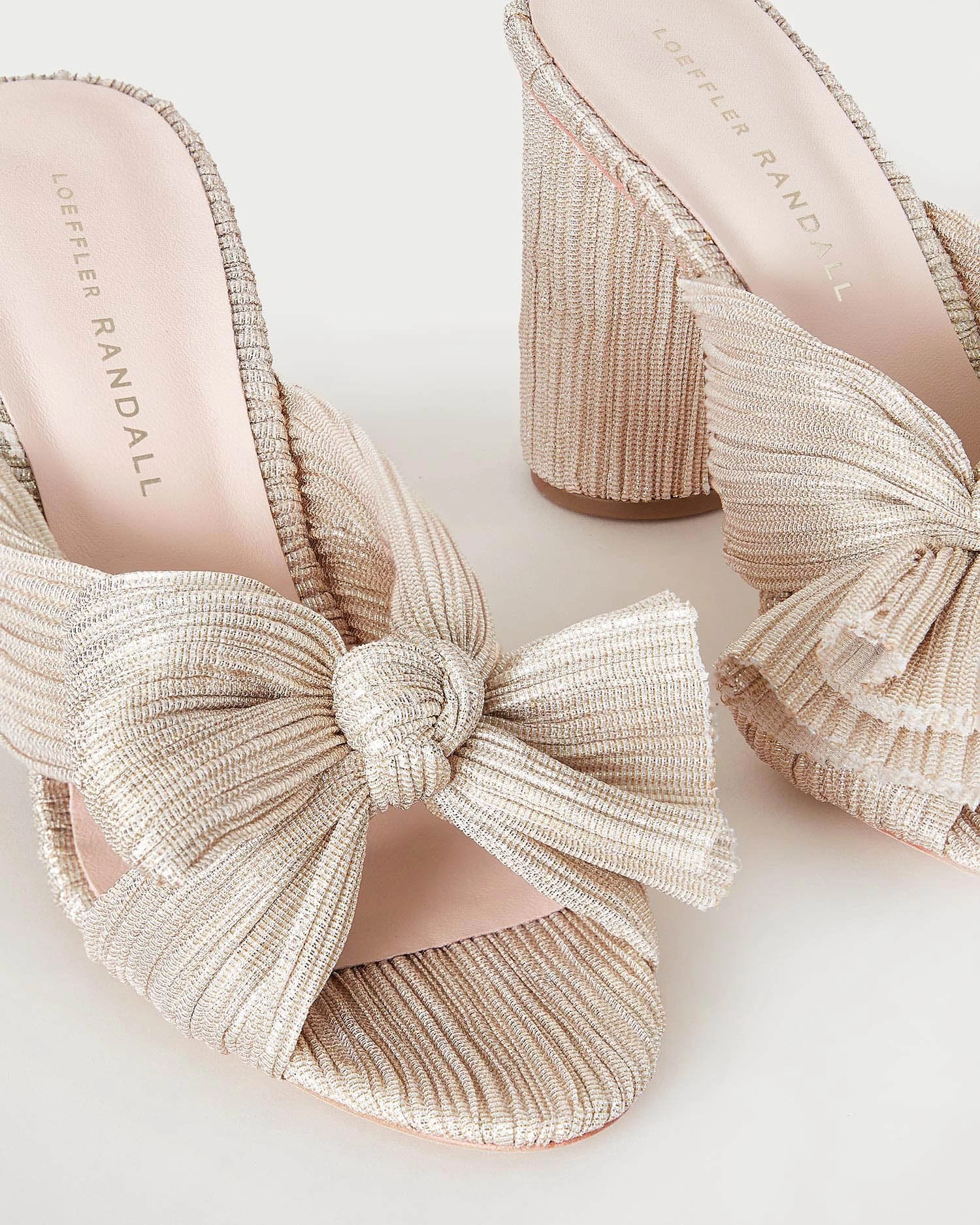 Loeffler Randall Penny Platinum Pleated Bow Heel 3 Loeffler Randall Penny Platinum Pleated Bow Heel - Image 3