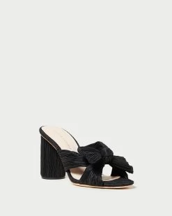 Loeffler Randall Penny Black Pleated Bow Heel