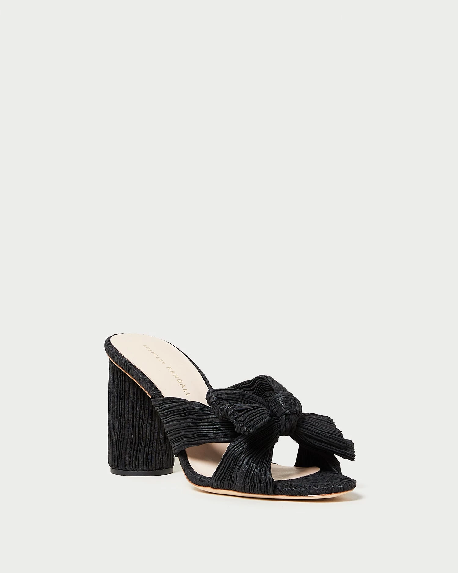 Loeffler Randall Penny Black Pleated Bow Heel 1 Loeffler Randall Penny Black Pleated Bow Heel