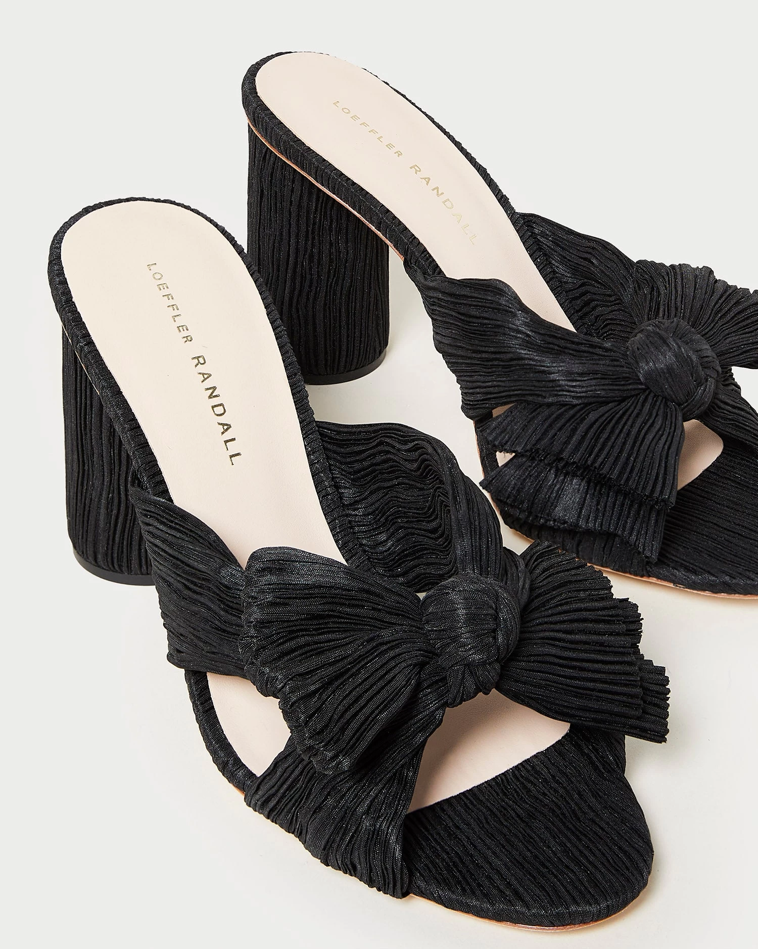 Loeffler Randall Penny Black Pleated Bow Heel 3 Loeffler Randall Penny Black Pleated Bow Heel - Image 3