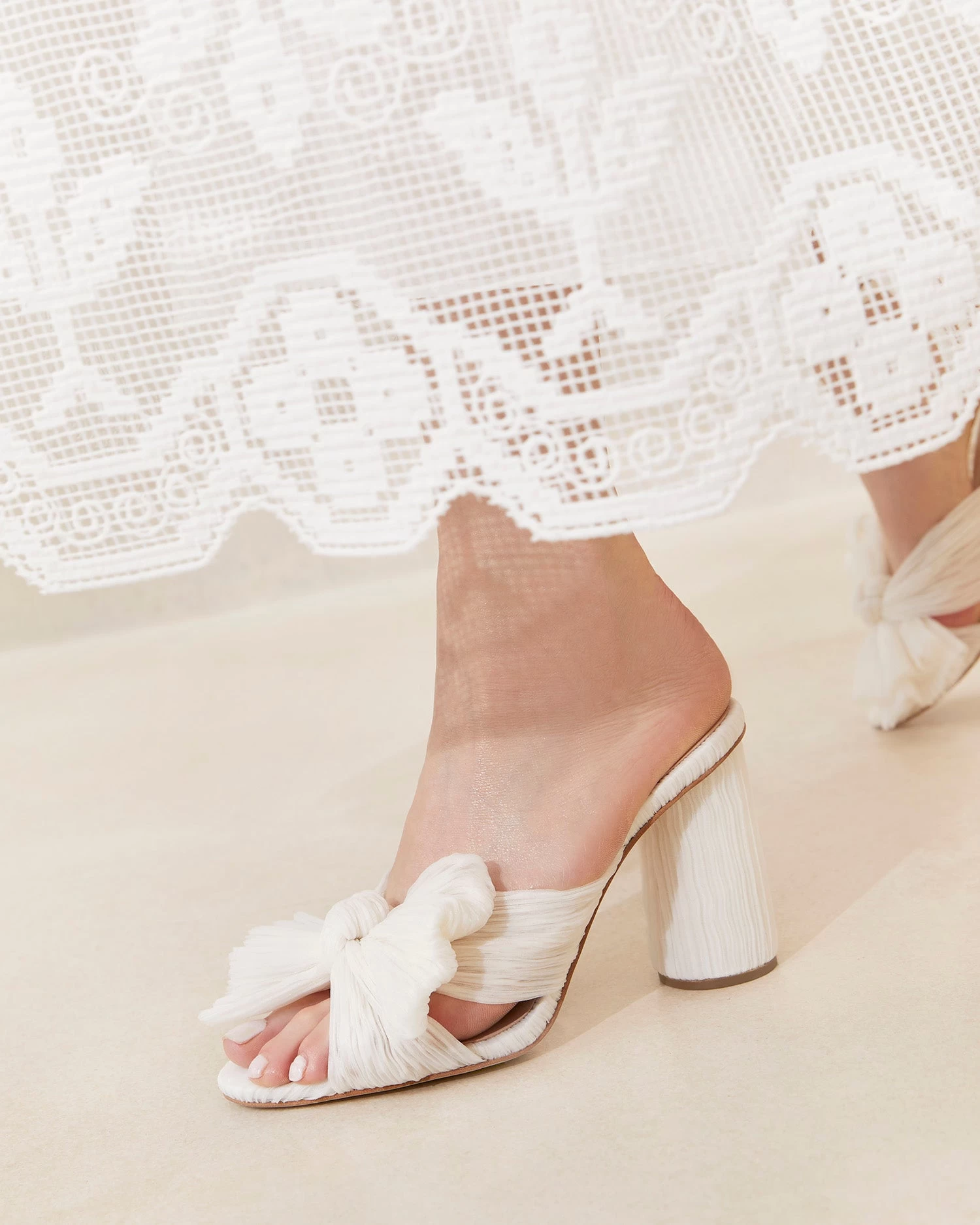 Loeffler Randall Penny Pearl Pleated Bow Heel 5 Loeffler Randall Penny Pearl Pleated Bow Heel - Image 5