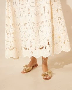 Loeffler Randall Peony Gold Pleated Bow Slide -Outlet Velin Studio Store PEONY PLA GOLD 013copy