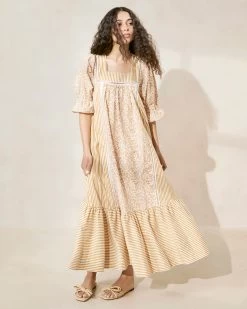 Loeffler Randall Phillipa Floral/Stripe Maxi Dress