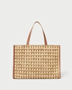 Loeffler Randall Pia Natural/Brown Crochet Tote