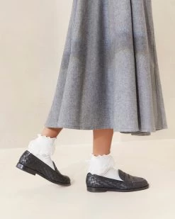 Loeffler Randall Rachel Black Woven Loafer -Outlet Velin Studio Store RACHEL WL BLACK 017copy