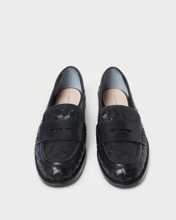 Loeffler Randall Rachel Black Woven Loafer -Outlet Velin Studio Store RACHEL WL BLACK 3