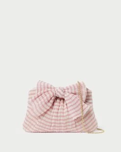 Loeffler Randall Rayne Pink Gingham Bow Clutch