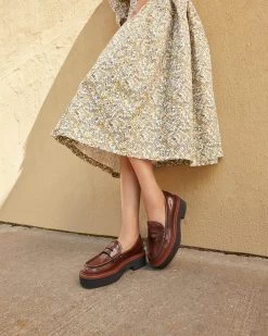 Loeffler Randall Rikki Brown Platform Loafer -Outlet Velin Studio Store RIKKI SPAZ BROWN 5