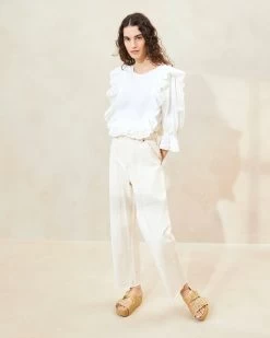 Loeffler Randall Roy Cream Carpenter Pant