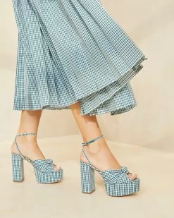 Loeffler Randall Roz Green Gingham Knot Platform 9 Loeffler Randall Roz Green Gingham Knot Platform -Outlet Velin Studio Store ROZ CTN MGRGI 008copy