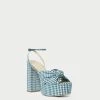 Loeffler Randall Roz Green Gingham Knot Platform