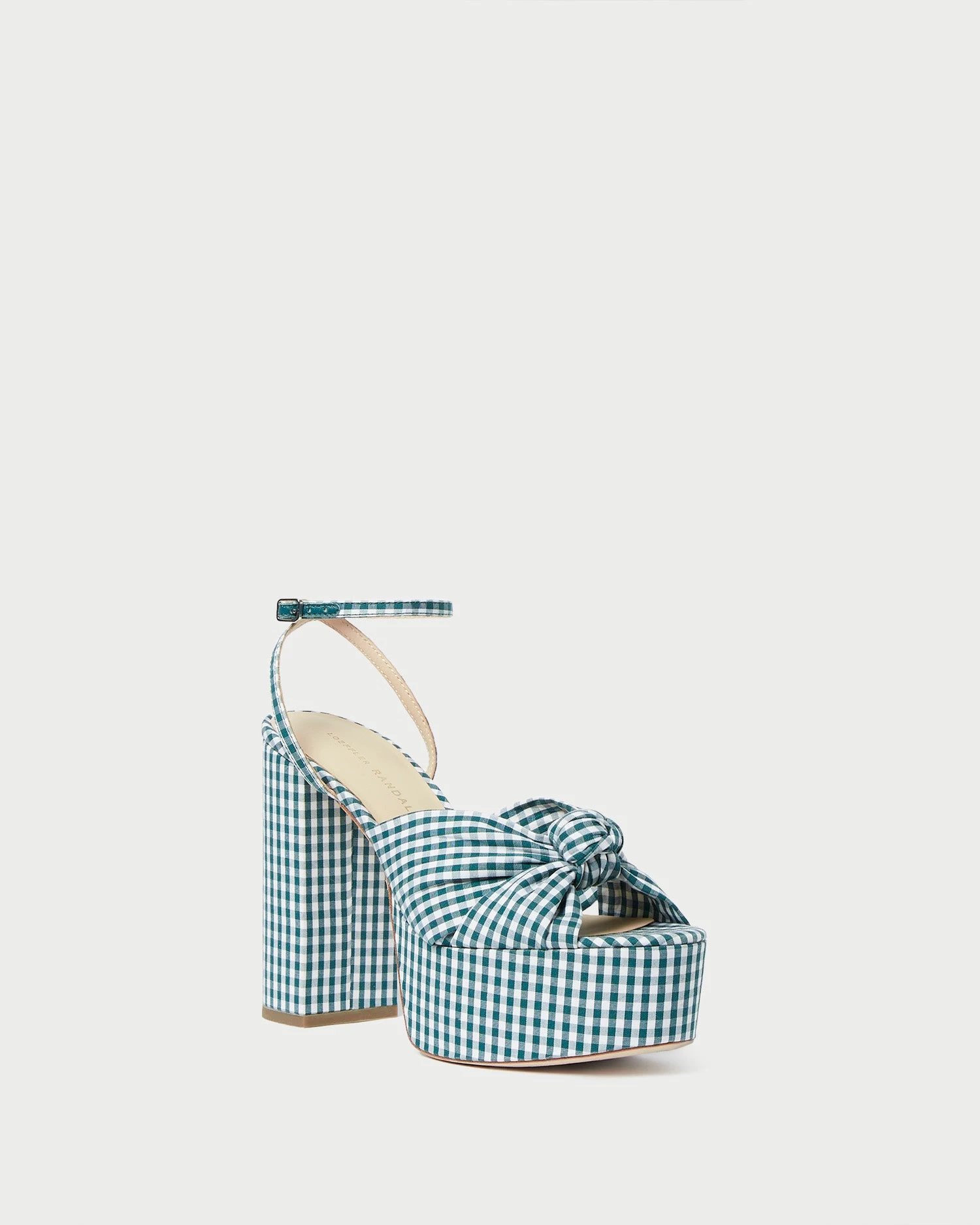Loeffler Randall Roz Green Gingham Knot Platform 1 Loeffler Randall Roz Green Gingham Knot Platform