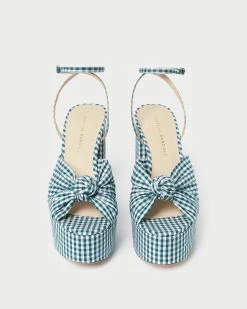 Loeffler Randall Roz Green Gingham Knot Platform 7 Loeffler Randall Roz Green Gingham Knot Platform -Outlet Velin Studio Store ROZ CTN MGRGI 3