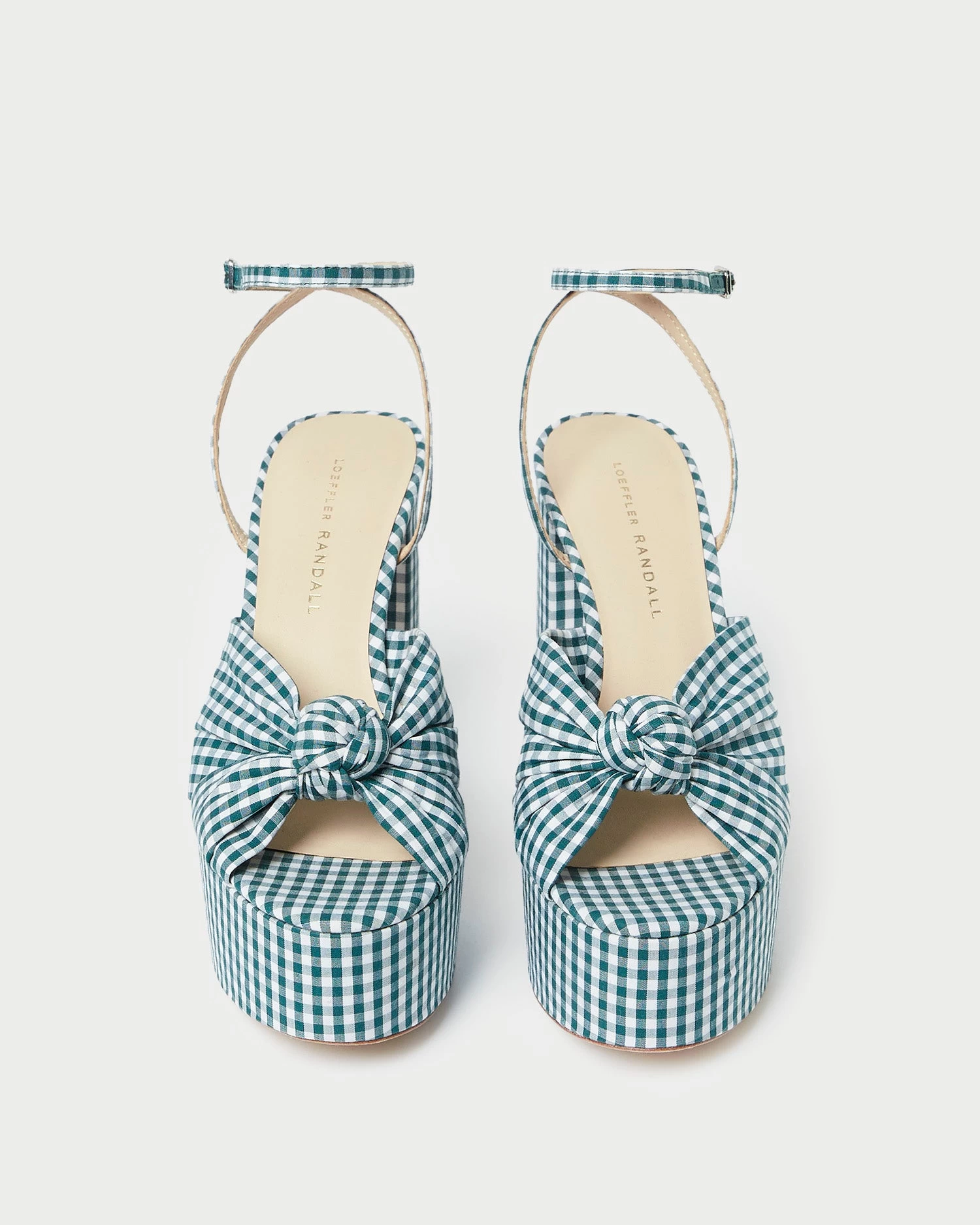 Loeffler Randall Roz Green Gingham Knot Platform 3 Loeffler Randall Roz Green Gingham Knot Platform - Image 3