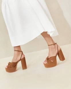 Loeffler Randall Roz Cacao Suede Knot Platform -Outlet Velin Studio Store ROZ KS CACAO 086copy 1