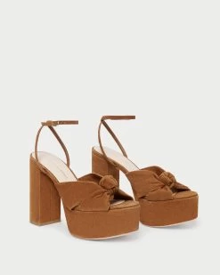 Loeffler Randall Roz Cacao Suede Knot Platform -Outlet Velin Studio Store ROZ KS CACAO 4