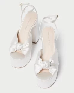 Loeffler Randall Roz Cream Knot Platform -Outlet Velin Studio Store ROZ SATN CREAM 3 1