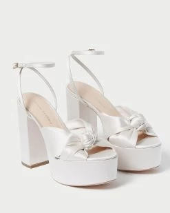 Loeffler Randall Roz Cream Knot Platform -Outlet Velin Studio Store ROZ SATN CREAM 4 1
