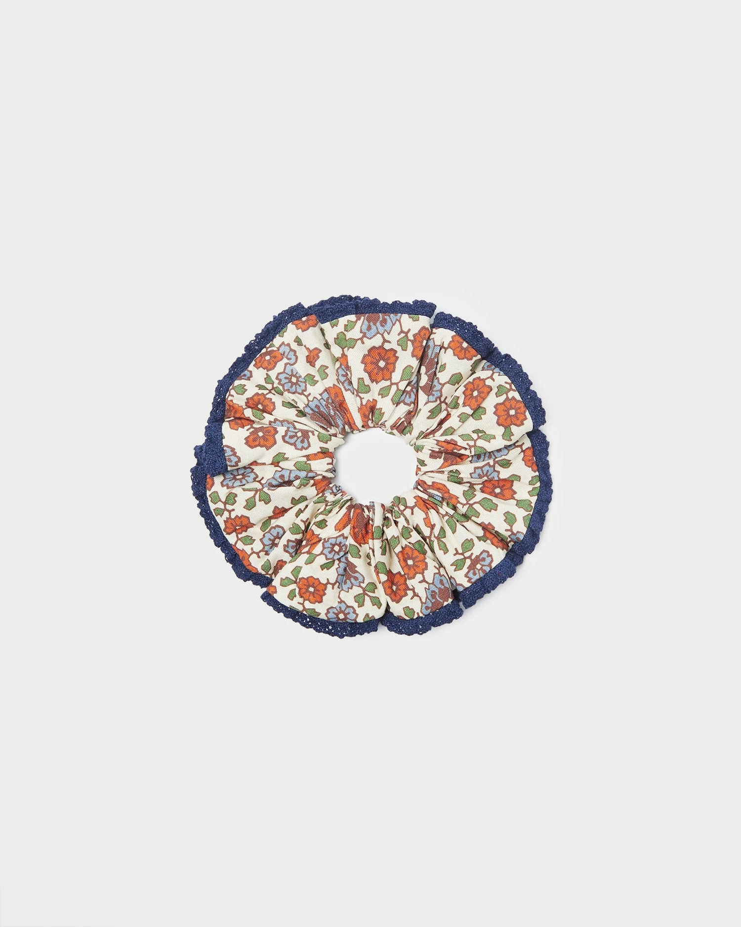 Loeffler Randall Sally Geo Floral Crocheted-Edge Scrunchie 1 Loeffler Randall Sally Geo Floral Crocheted-Edge Scrunchie