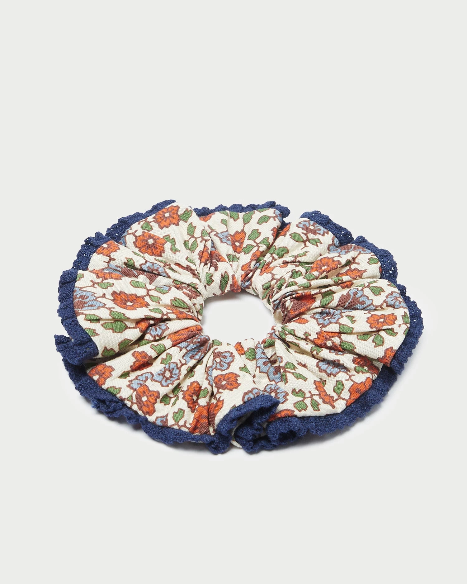Loeffler Randall Sally Geo Floral Crocheted-Edge Scrunchie 2 Loeffler Randall Sally Geo Floral Crocheted-Edge Scrunchie - Image 2