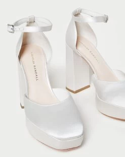 Loeffler Randall Selina Cream Closed-Toe Platform -Outlet Velin Studio Store SELINA SATN CREAM 3