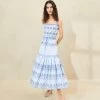 Loeffler Randall Shireen Blue Stripe Broderie Skirt