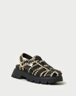 Loeffler Randall Talia Black/Natural Caged Sandal