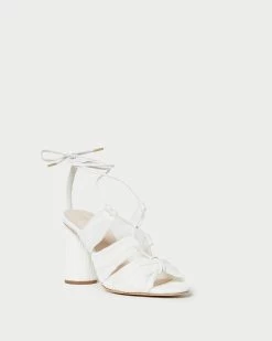 Loeffler Randall Teresa Pearl Pleated Lace-Up Sandal