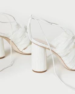 Loeffler Randall Teresa Pearl Pleated Lace-Up Sandal -Outlet Velin Studio Store TERESA PLFV PEARL 4
