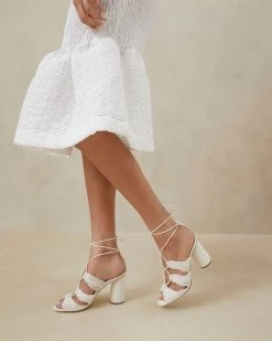 Loeffler Randall Teresa Pearl Pleated Lace-Up Sandal -Outlet Velin Studio Store TERESA PLFV PEARL 5
