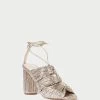 Loeffler Randall Teresa Champagne Pleated Lace-Up Sandal