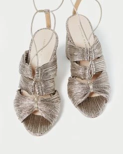 Loeffler Randall Teresa Champagne Pleated Lace-Up Sandal -Outlet Velin Studio Store TERESA PLSF CHAMP 3 60f26c60 ba69 4585 9381 c1ec04e860d8