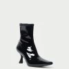Loeffler Randall Thandy Black Leather Curved Bootie