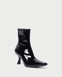 Loeffler Randall Thandy Black Leather Curved Bootie