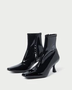 Loeffler Randall Thandy Black Leather Curved Bootie -Outlet Velin Studio Store THANDY STRA BLACK 3