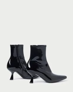 Loeffler Randall Thandy Black Leather Curved Bootie -Outlet Velin Studio Store THANDY STRA BLACK 4