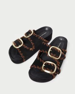 Loeffler Randall Theo Black/Sienna Footbed Sandal -Outlet Velin Studio Store THEO KSVL BLKSI 3