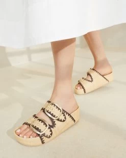 Loeffler Randall Theo Natural/Brown Footbed Sandal -Outlet Velin Studio Store THEO R NATBN 1542556