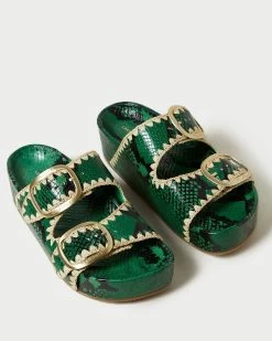 Loeffler Randall Theo Green/Natural Footbed Sandal -Outlet Velin Studio Store THEO RL GRENL 3