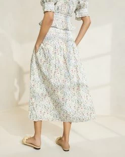 Loeffler Randall Theodora Floral Cinched-Waist Midi Skirt 5 Loeffler Randall Theodora Floral Cinched-Waist Midi Skirt -Outlet Velin Studio Store THEODORACINCHEDWAISTMIDISKIRT CCLPM 806
