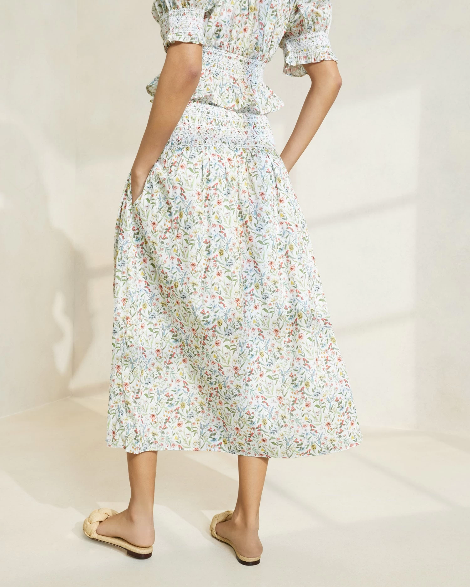 Loeffler Randall Theodora Floral Cinched-Waist Midi Skirt 3 Loeffler Randall Theodora Floral Cinched-Waist Midi Skirt - Image 3