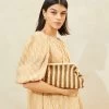 Loeffler Randall Trudie Natural/Brown Frame Clutch